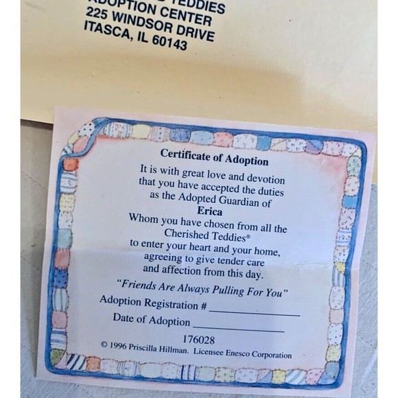 2 Enesco Cherished Teddies - Girl Bear With Doll Ornament 625434 & Erica 176028 - Picture 11 of 12